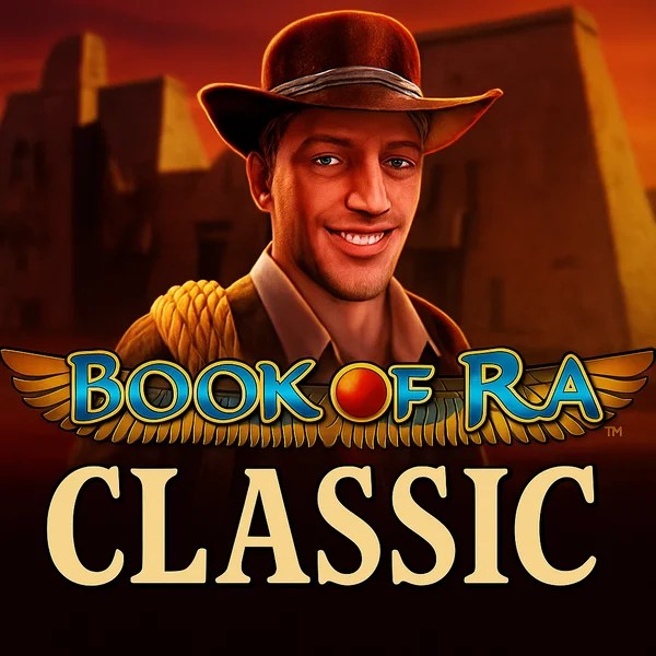 Book of Ra Classic slot logo by Novomatic at Betninja Casino